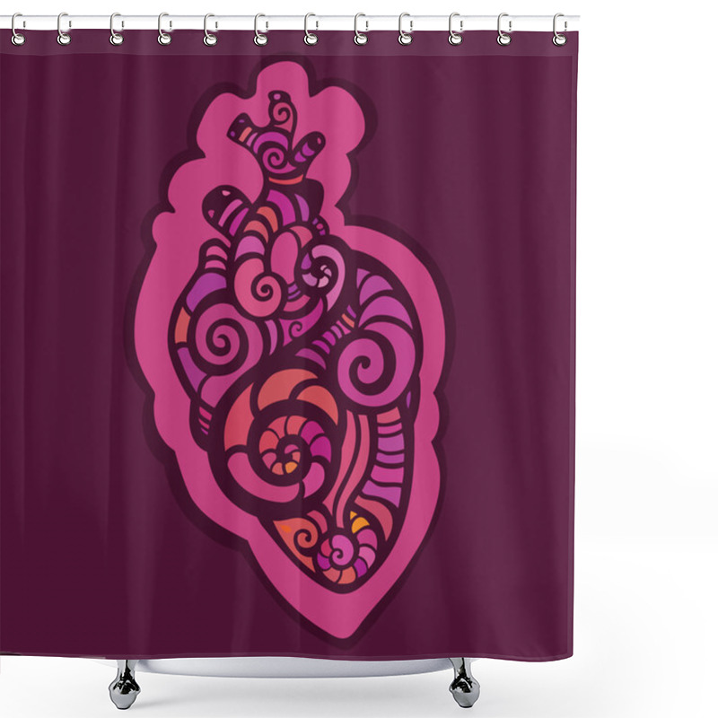 Personality  Decorative Heart. Ethnic Pattern. Shower Curtains