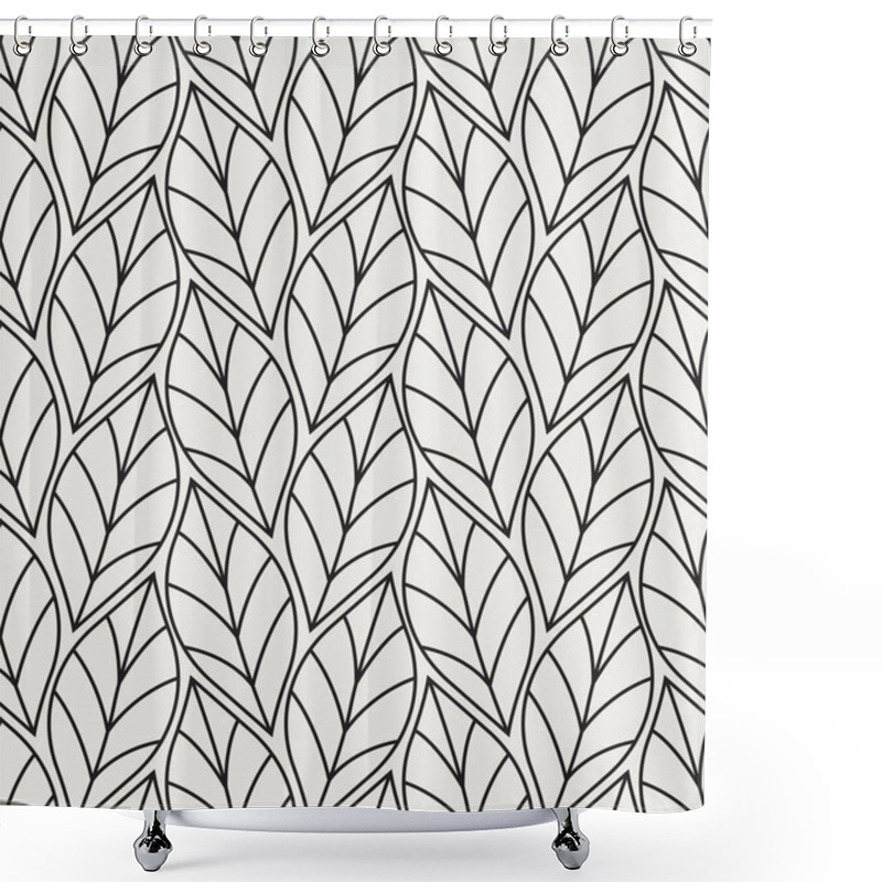 Personality  Geometric Leaf Vector Seamless Pattern. Floral Illustration Background. Shower Curtains