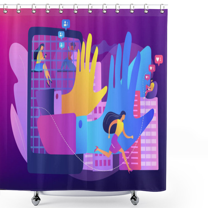 Personality  Digital Overload Concept Vector Illustration Shower Curtains