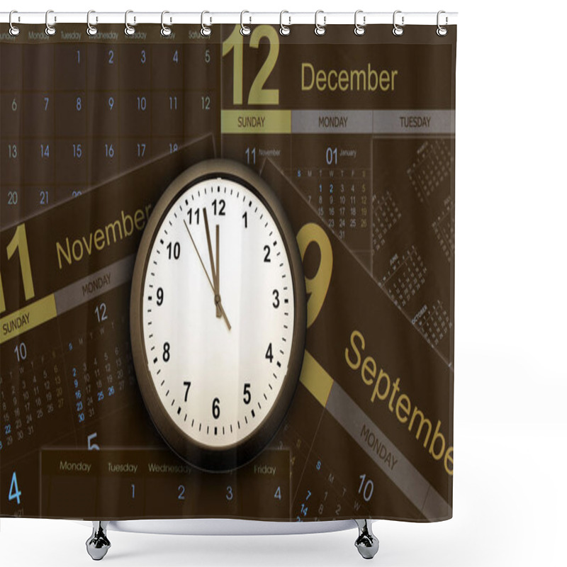 Personality  Clock And Calendars Shower Curtains