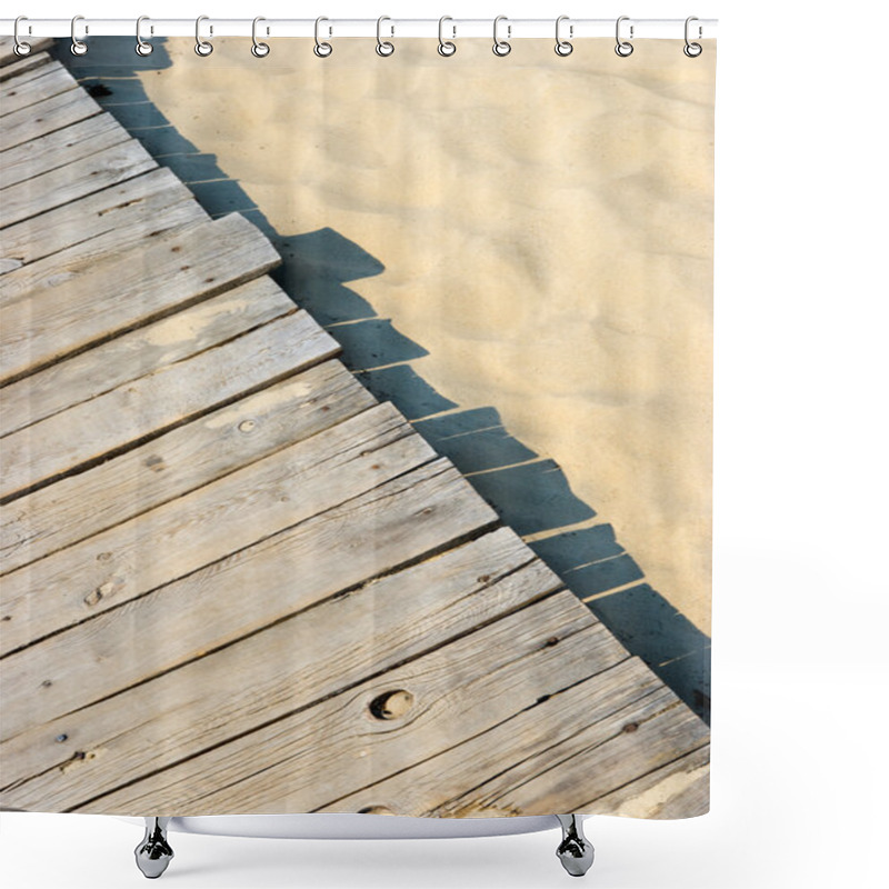 Personality  Sandy Boardwalk Shower Curtains