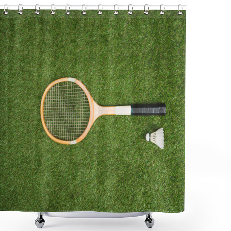 Personality  Badminton Racket And Shuttlecock Shower Curtains