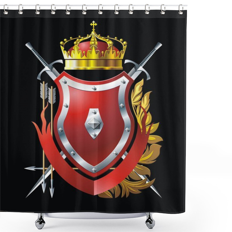 Personality  Red Shield Shower Curtains