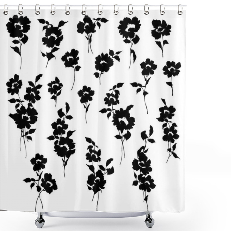 Personality  Vector Illustration Material Of A Beautiful Flower Shower Curtains