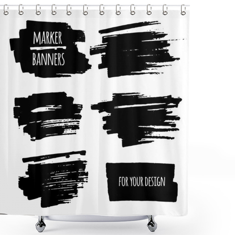 Personality  Marker Banners, Lines And Stains Shower Curtains