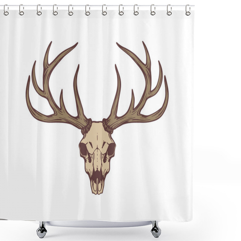 Personality  Illustration Of A Deer Skull. Shower Curtains