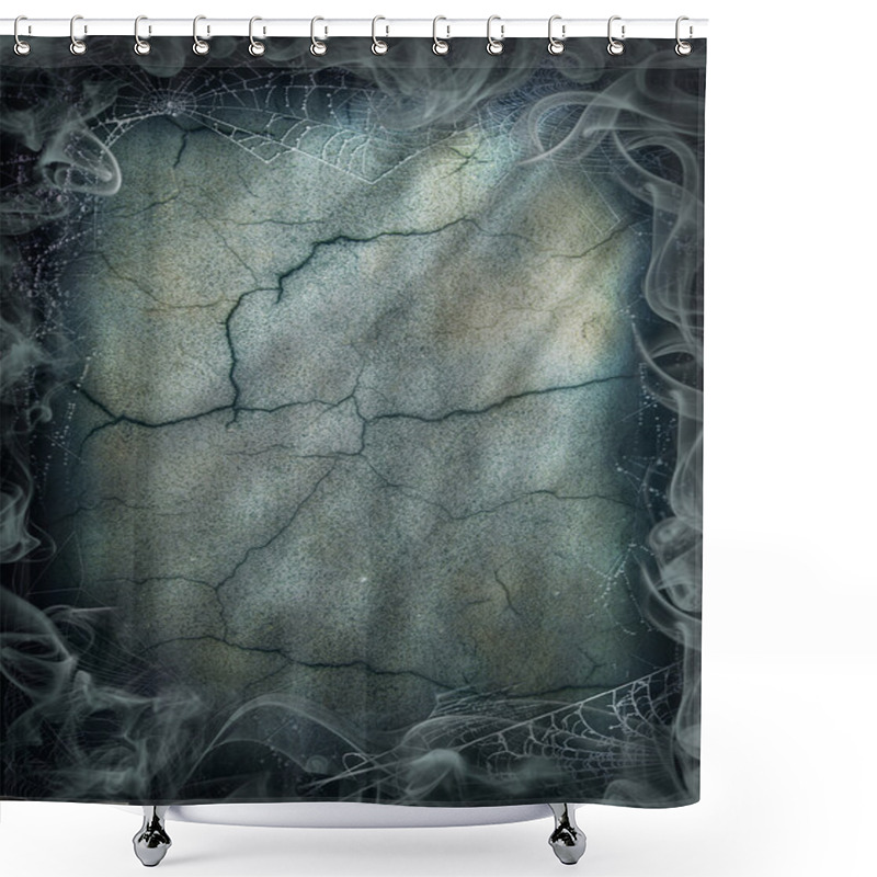 Personality  Halloween Magic Smoke Background Magical Dark Cobweb Shower Curtains