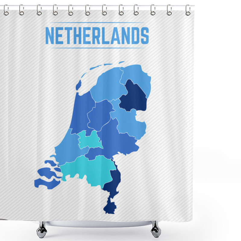 Personality  Netherlands Detailed Map With States Shower Curtains