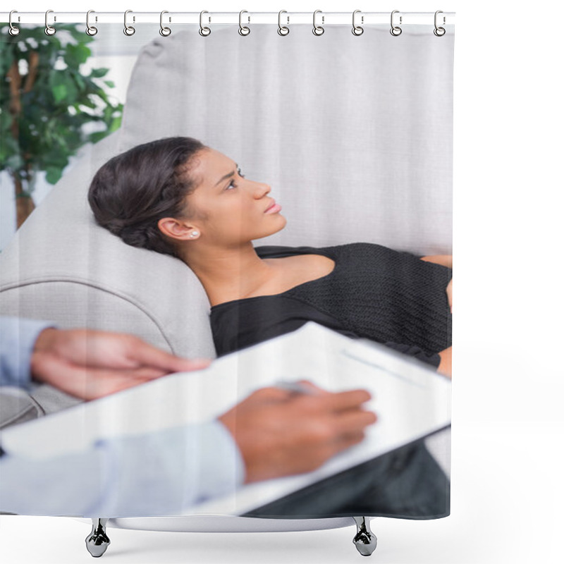 Personality  Woman At Therapy Session Shower Curtains