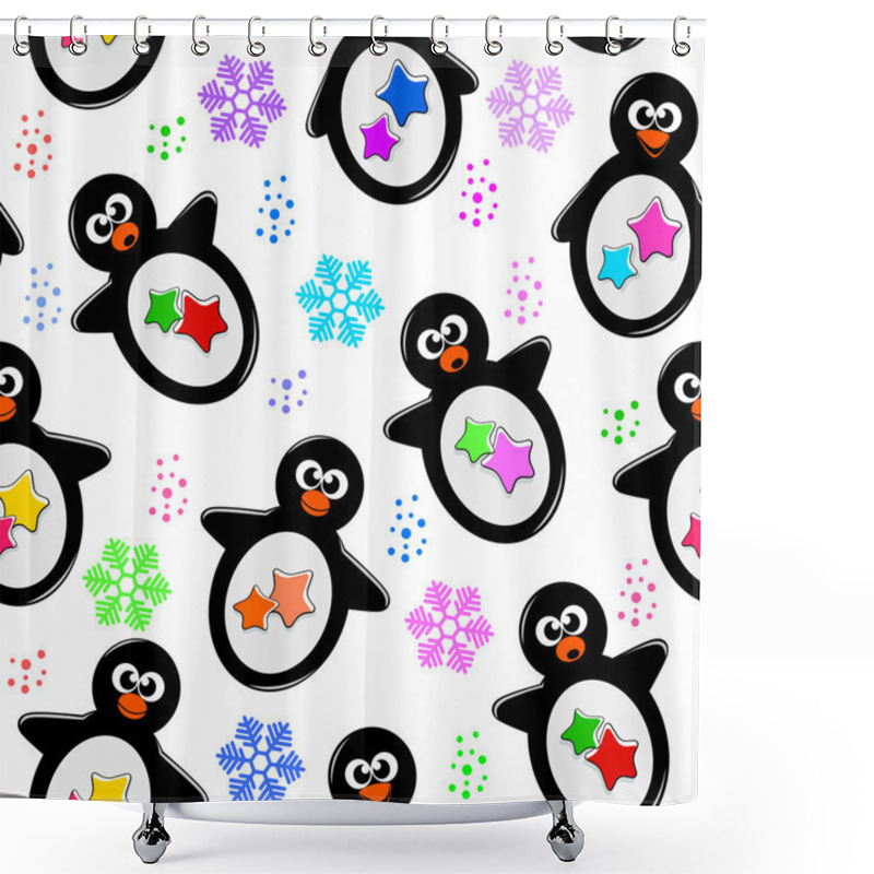 Personality  Penguin Pattern Shower Curtains