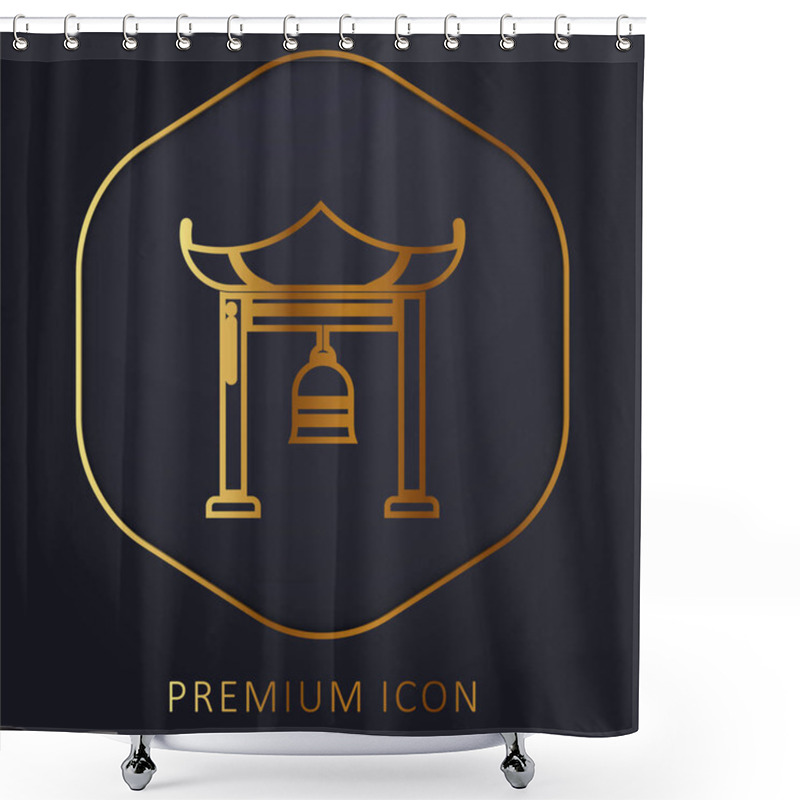 Personality  Bell Golden Line Premium Logo Or Icon Shower Curtains