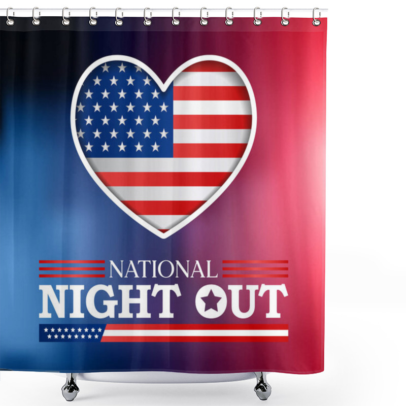 Personality  National Night Out (NNO) Is Observed Every Year In August, It Is An Annual Community Building Campaign That Promotes Police-community Partnerships And Neighborhood Camaraderie. Vector Illustration Shower Curtains