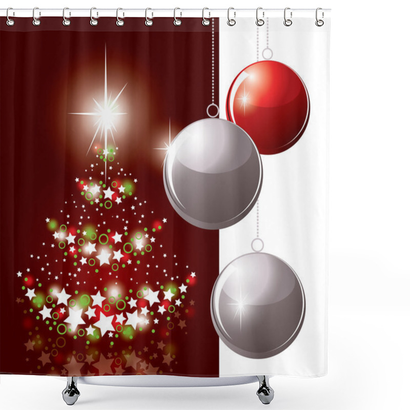 Personality  Christmas Background. Vector Illustration. Shower Curtains