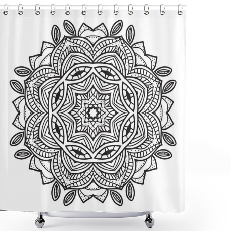 Personality  Black And White Abstract Circular Pattern. Shower Curtains