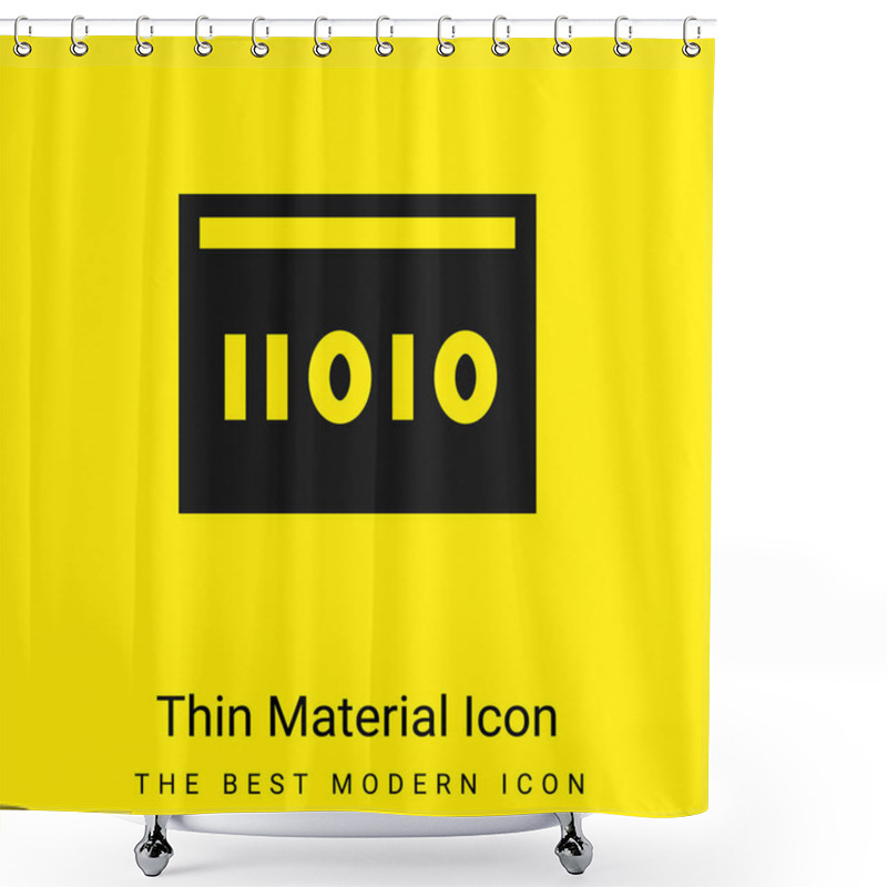 Personality  Binary Code Minimal Bright Yellow Material Icon Shower Curtains