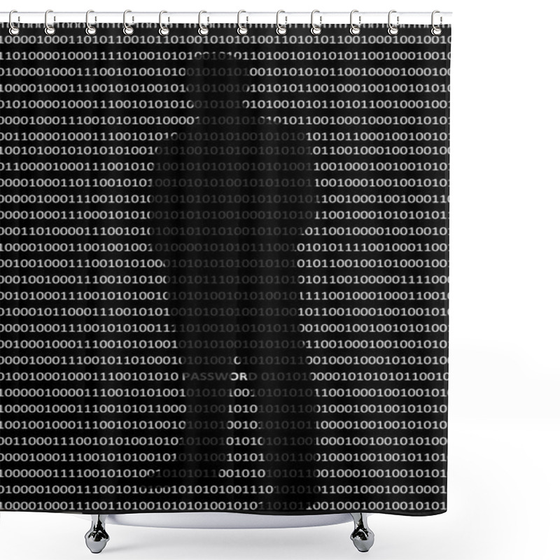 Personality  Anonymous Hacker Without Face And Binary Code Background Shower Curtains