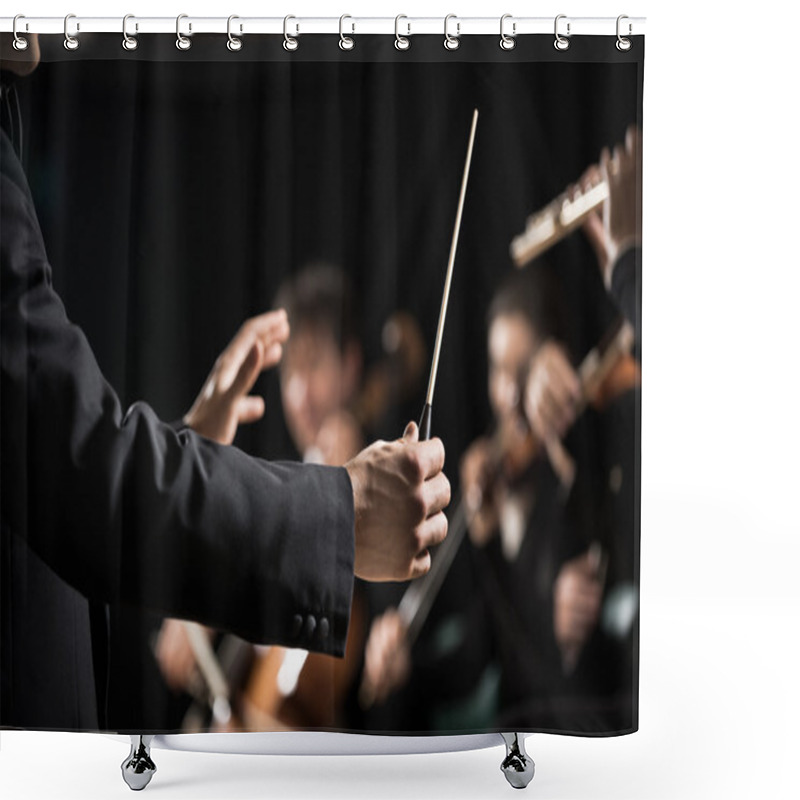 Personality  Conductor Directing Symphony Orchestra Shower Curtains