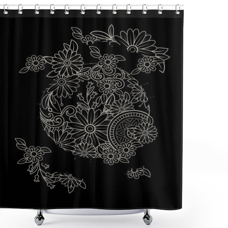 Personality  Floral Mandala Pattern Shower Curtains