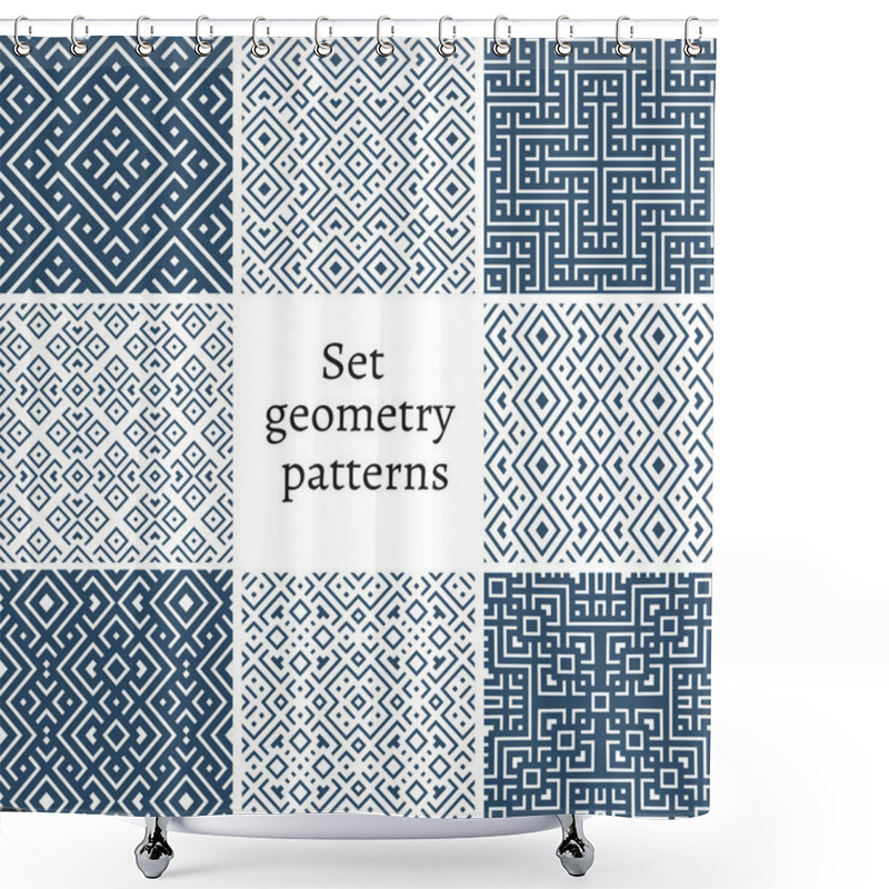 Personality  Set Of Ornamental Patterns For Backgrounds And Textures Shower Curtains