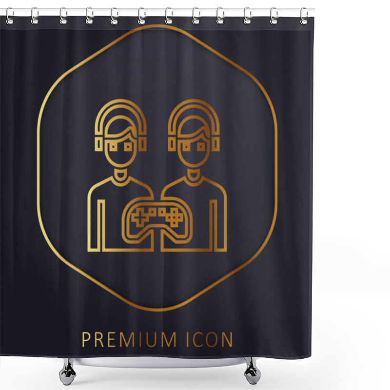 Personality  Battle golden line premium logo or icon shower curtains