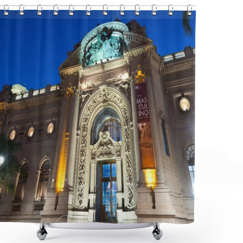 Personality  Santiago, Region Metropolitana, Chile - June 07, 2016: The Bellas Artes Neighborhood Is One Of The Most Traditional And Emblematic Neighborhoods In Santiago And Well Known For The French Architecture Of The Buildings, With The National Museum Of Fine Shower Curtains