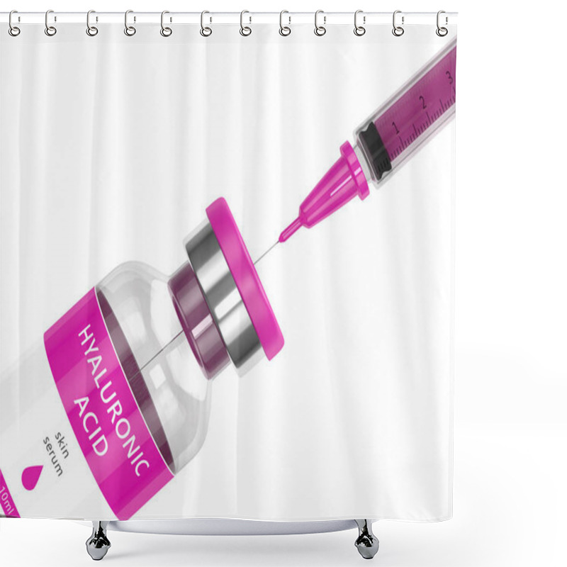 Personality  3d Render Of Hyaluronic Acid Vial And Syringe Shower Curtains