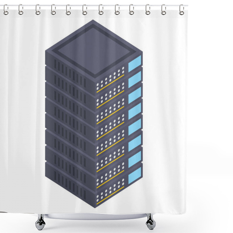 Personality  Data Server Rack Vector Design  Shower Curtains