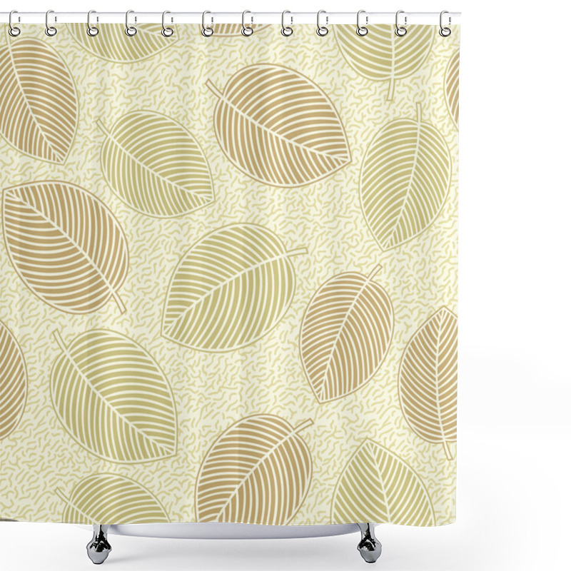 Personality  Seamless - Leaves Background Shower Curtains