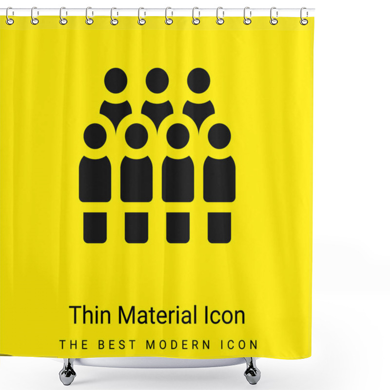 Personality  Audience Minimal Bright Yellow Material Icon Shower Curtains