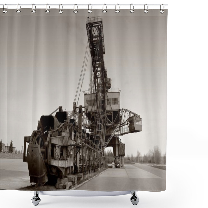 Personality  Old Coal Excavator In The Disused Open Pit Ferropolis Shower Curtains