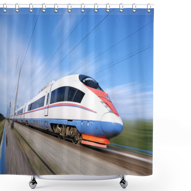 Personality  High-speed Commuter Train. Shower Curtains