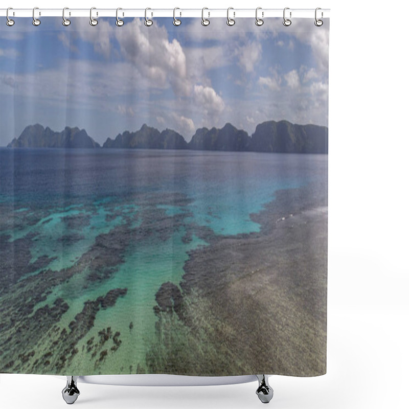 Personality  Aerial Shot Of Archipelago Bacuit In Philippines Shower Curtains