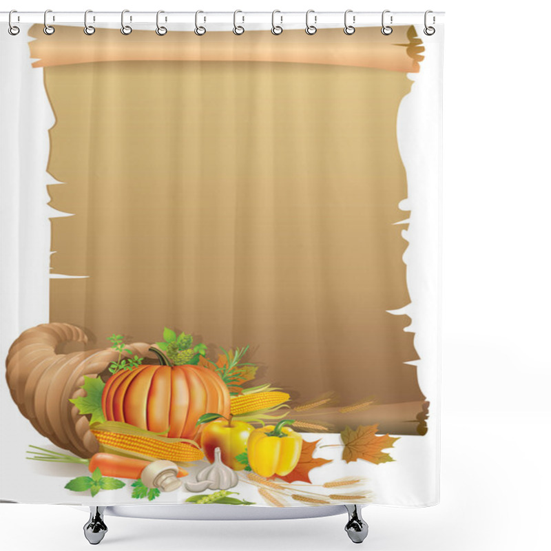 Personality  Retro Background Thanksgiving Shower Curtains