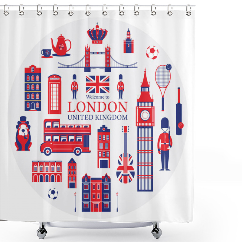 Personality  London, England And United Kingdom Tourist Attractions Label Shower Curtains