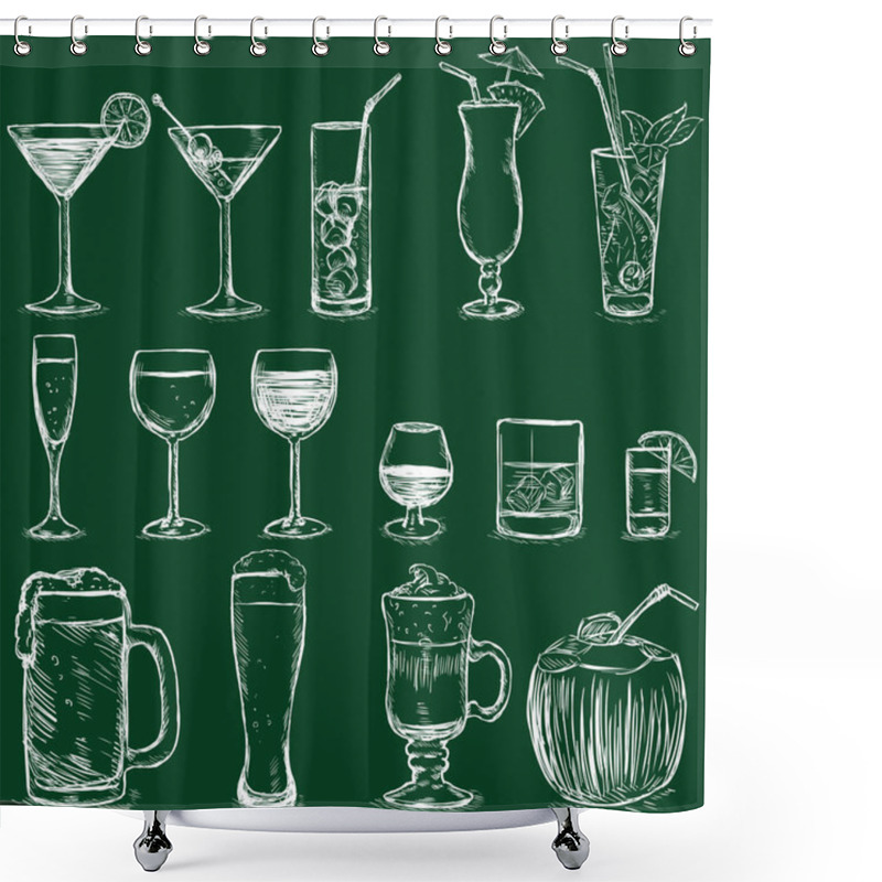 Personality  Cocktails And Alcohol Drinks Shower Curtains