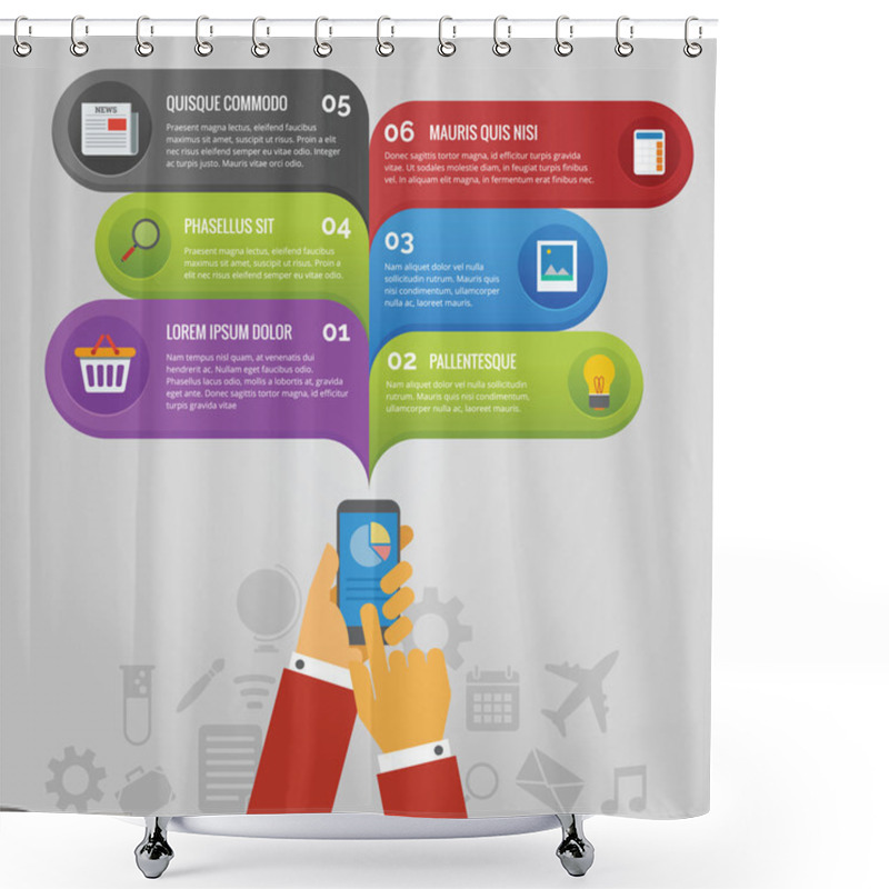 Personality  Cellphone Concept With Speech Bubble Shower Curtains