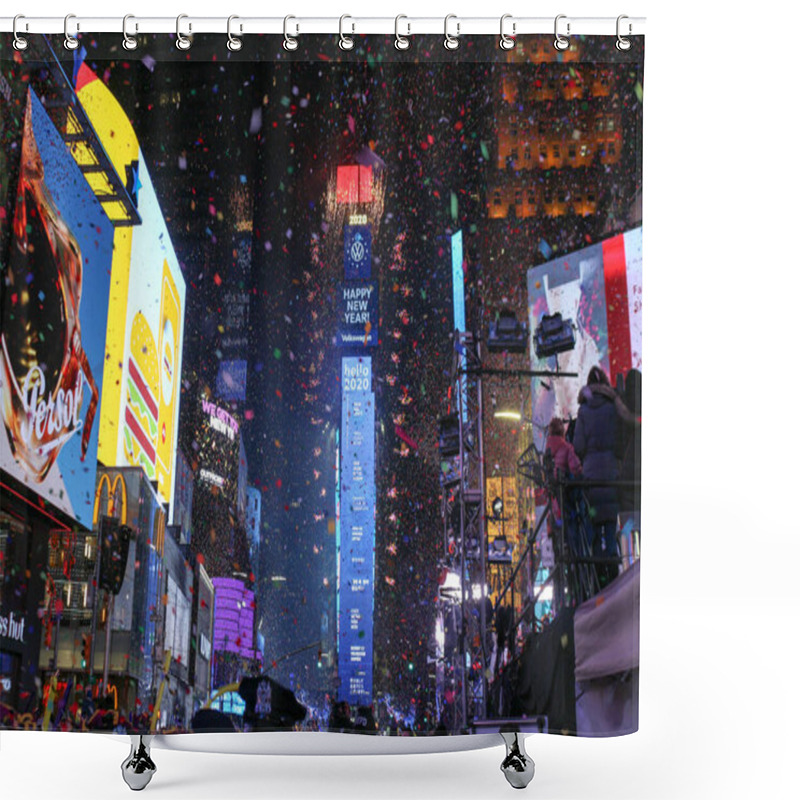 Personality  Celebrating The New Year In The Square In New York Shower Curtains