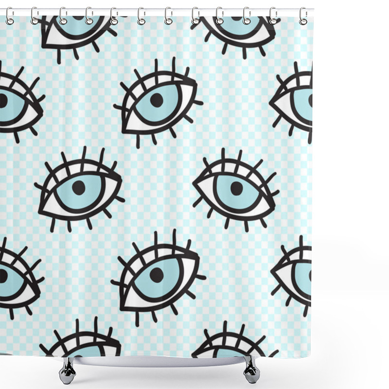 Personality  Seamless Eyes Pattern Shower Curtains