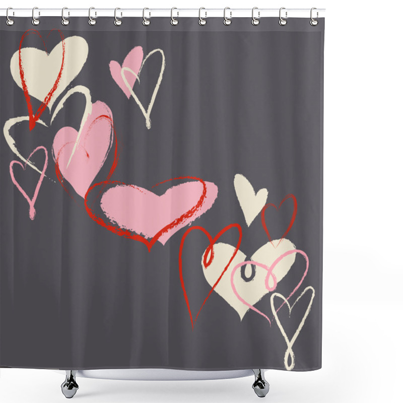 Personality  Hearts Vector Background Shower Curtains