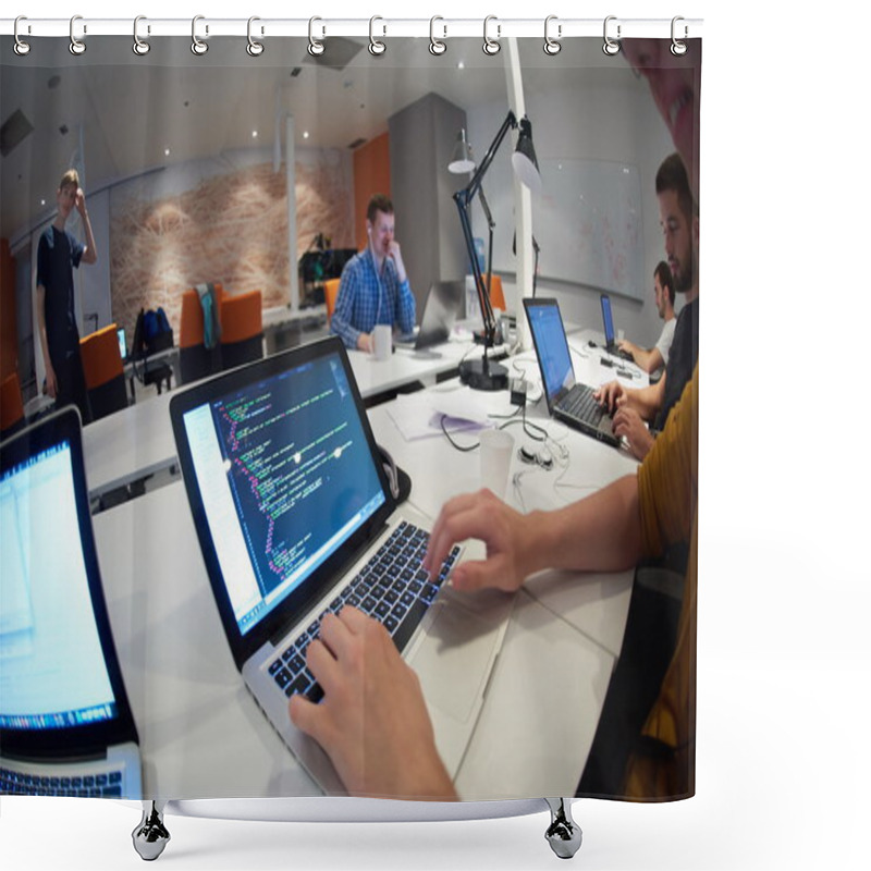 Personality  Startup Business People Group At Office Shower Curtains