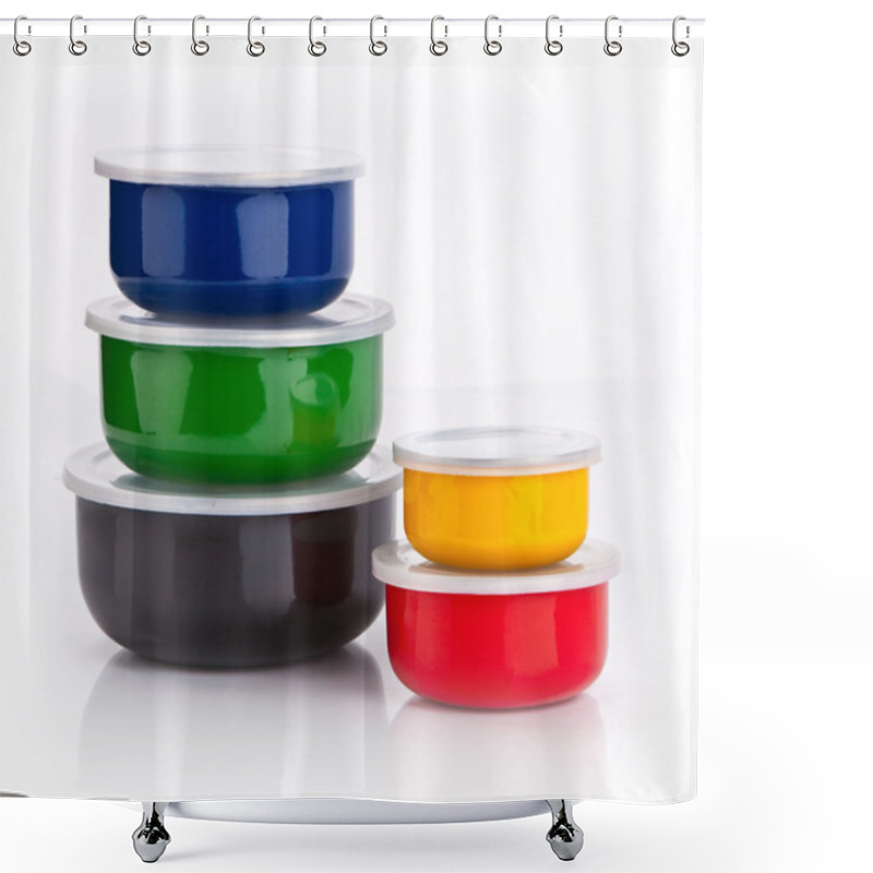 Personality  Colourful Plastic Containers Shower Curtains