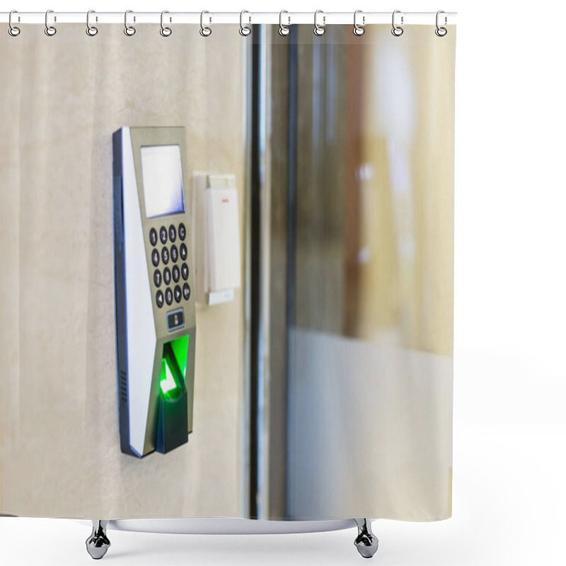 Personality  Fingerprint Scanner On Wall Shower Curtains