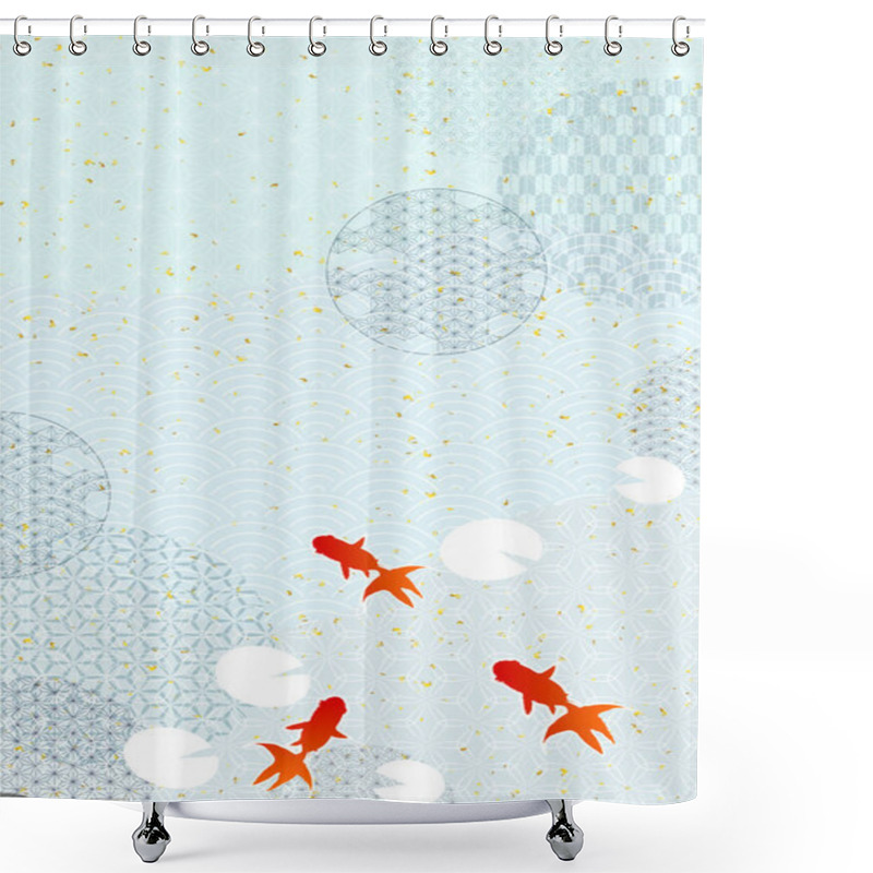 Personality  Goldfish Summer Japanese Paper Background Shower Curtains