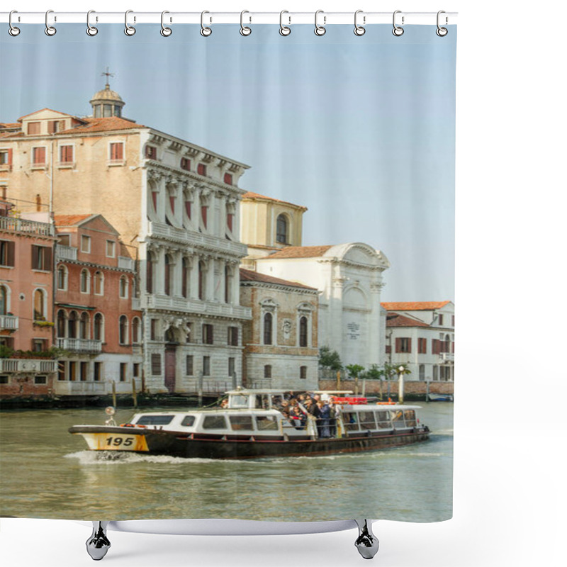 Personality  16.04.2019.  Italy. Venice. Vaporetto On The Grand Canal. Shower Curtains