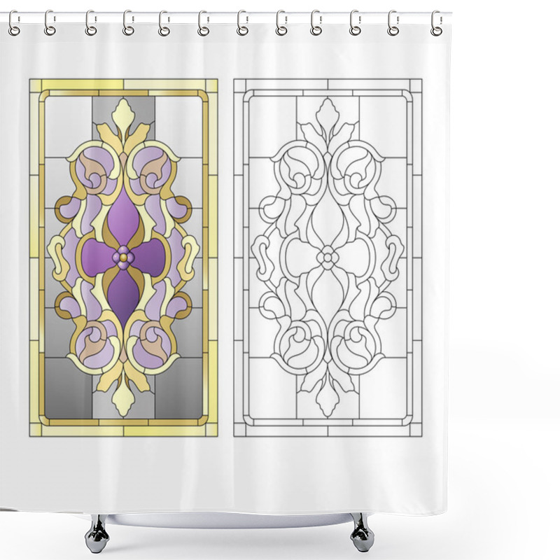 Personality  Stained Glass Window Shower Curtains