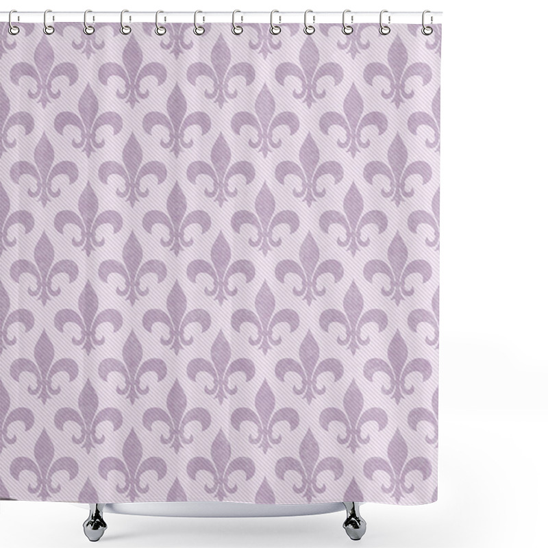 Personality  Pink Fleur De Lis Textured Fabric Background Shower Curtains