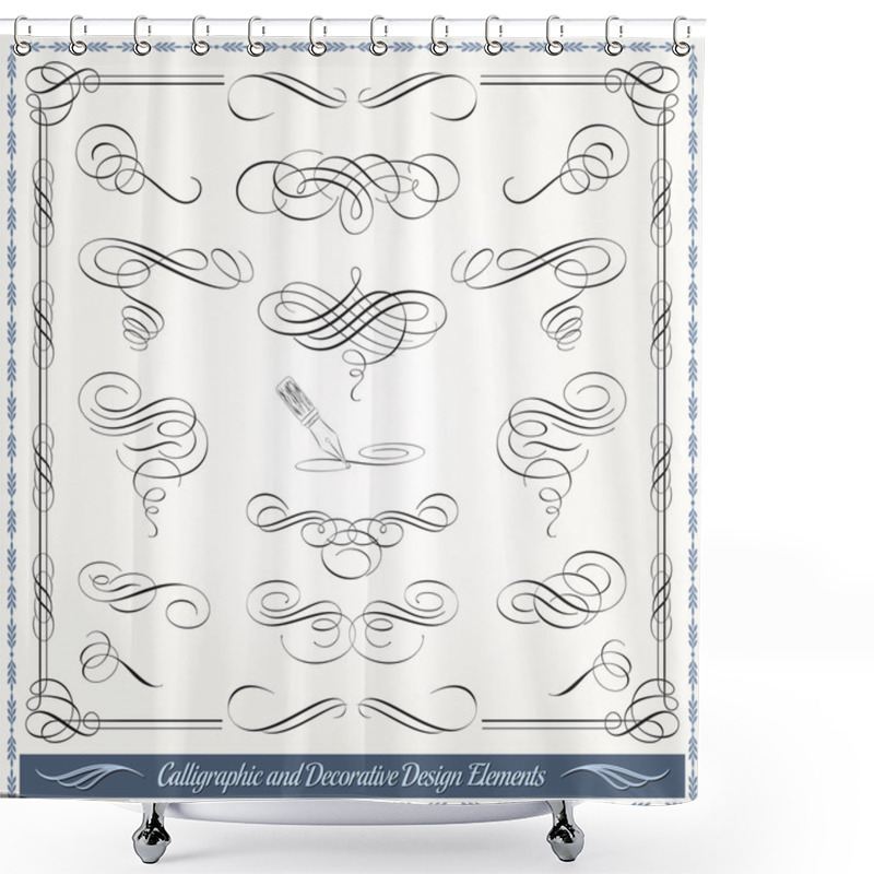 Personality  Calligraphic Decorative Design Elements Shower Curtains