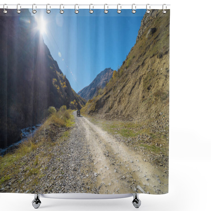 Personality  Road In The Mountains Of The Caucasus.  Shower Curtains