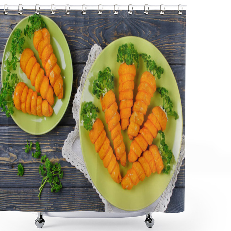 Personality  Puff Pastry Appetizer Carrots Shower Curtains