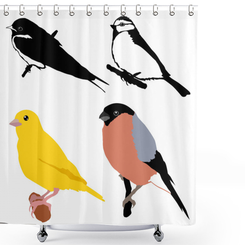 Personality  Set Of Birds Shower Curtains